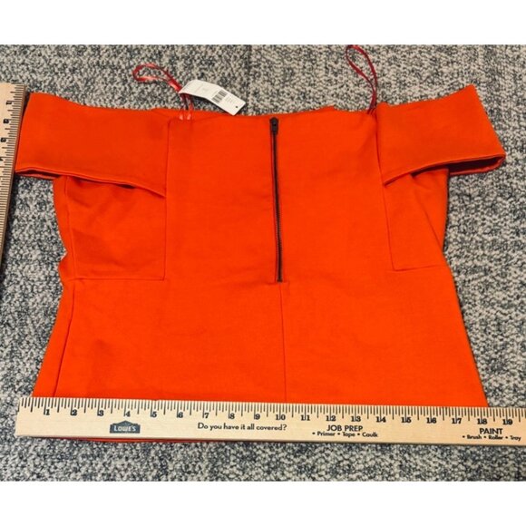 Deletta By Antropologie Elegant Off-The-Shoulder Orange Top.Size L  Cotton Blend - Picture 7 of 9